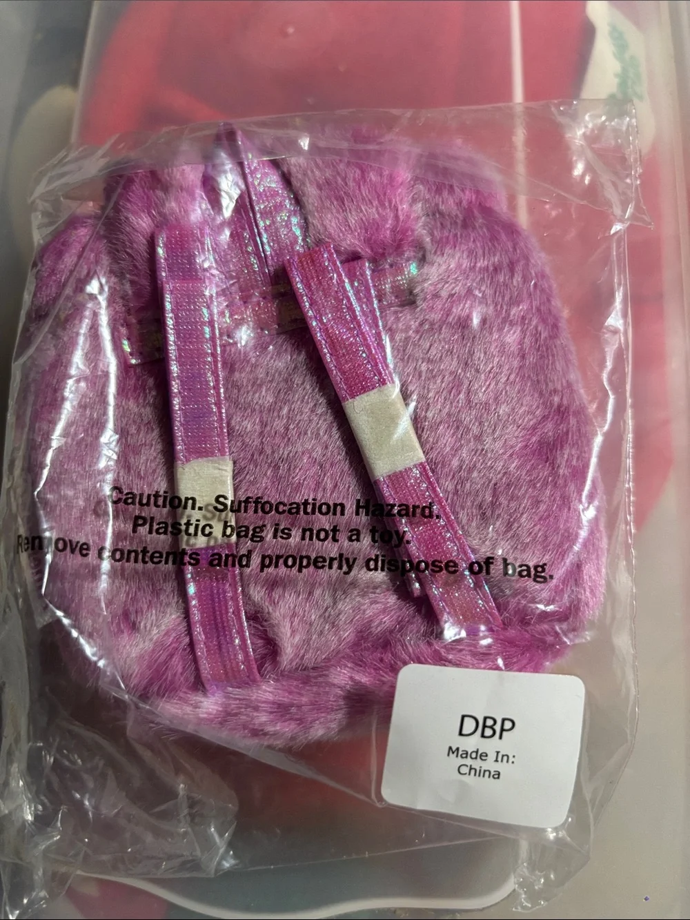 American Girl Plush Purple-Pink Mini Backpack Accessory